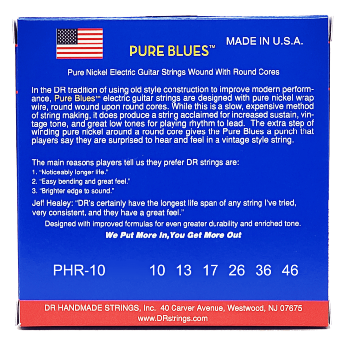 DR, PURE BLUES* - Pure Nickel Electric Guitar Strings: Medium 10-46 - Image 2