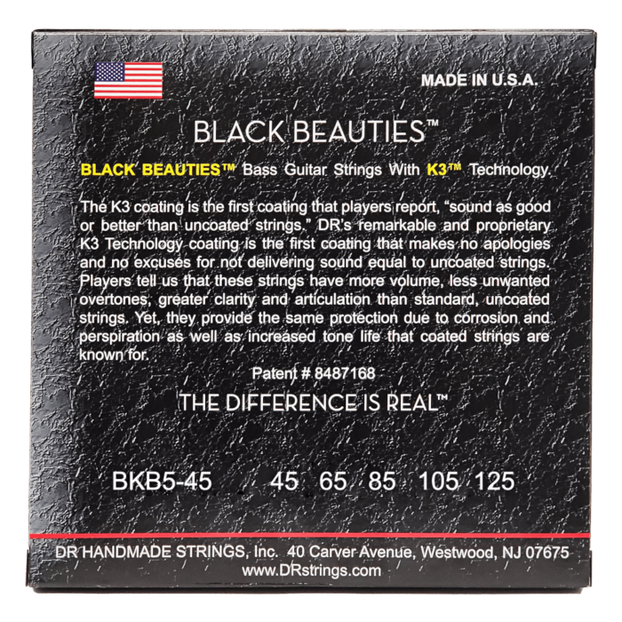 DR, BLACK BEAUTIES* - BLACK Colored Bass Strings: 5-String Medium 45-125 – Bild 2