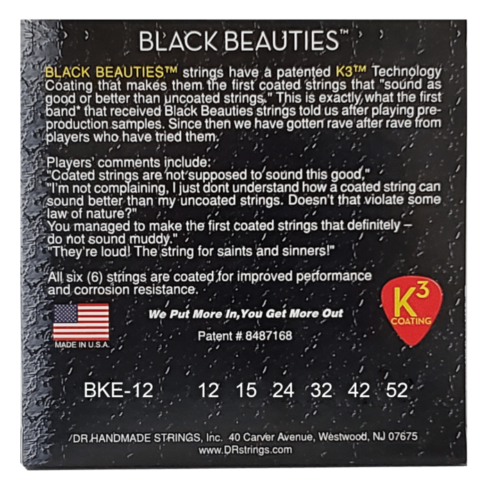 DR, BLACK BEAUTIES* - BLACK Colored Electric Guitar Strings: Extra Heavy 12-52 – Bild 2