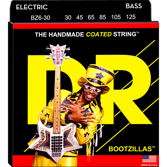 DR, BOOTZILLAS* - CLEAR Coated Stainless Steel Bass Strings: 6-String Medium 30-125