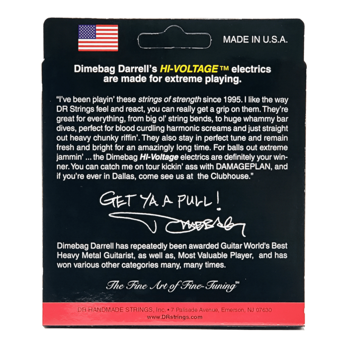 DR, HI-VOLTAGE* DIMEBAG DARRELL - Nickel Plated Electric Guitar Strings: Medium to Heavy 10-52 – Bild 2