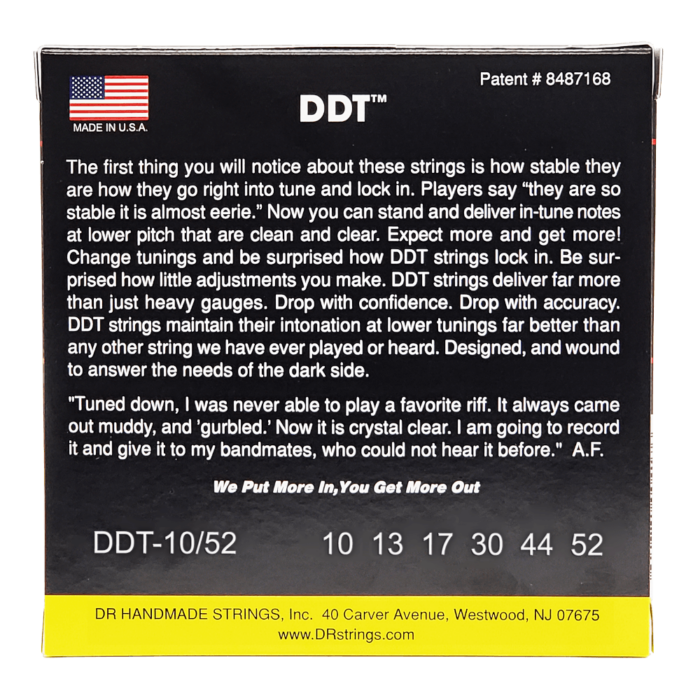 DR, DDT* - Drop Down Tuning Electric Guitar Strings: Medium to Heavy 10-52 – Bild 2