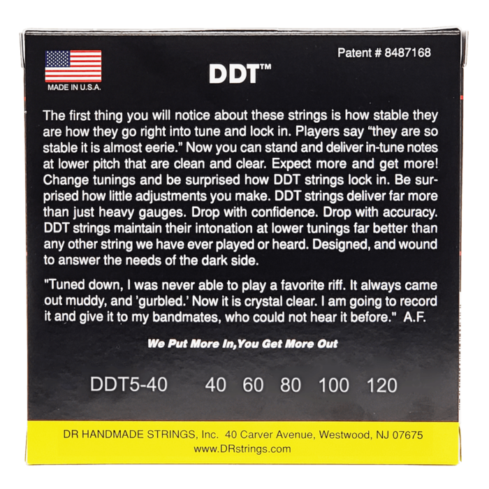 DR, DDT* - Drop Down Tuning Bass Strings: 5-String Light 40-120 – Bild 2