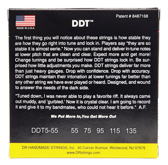 DR, DDT* - Drop Down Tuning Bass Strings: 5-String Extra Heavy 55-135 – Bild 2