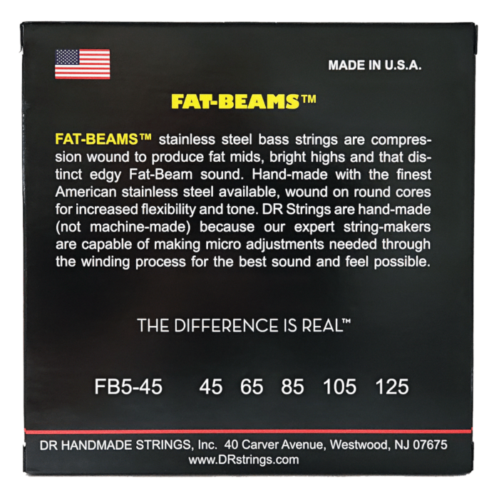DR, FAT-BEAM* - Stainless Steel Bass Strings: 5-String Medium 45-125 – Bild 2