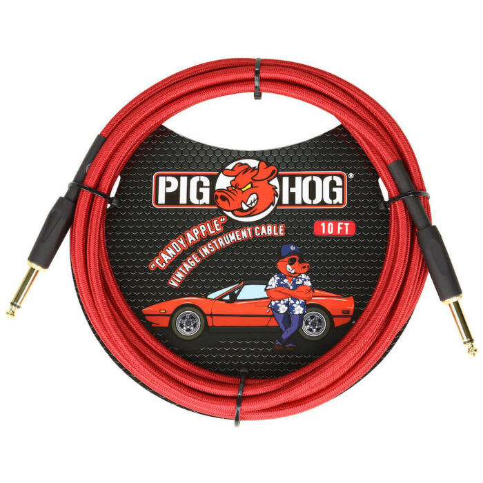 Pig Hog "Candy Apple Red" Instrument Cable, 10ft.