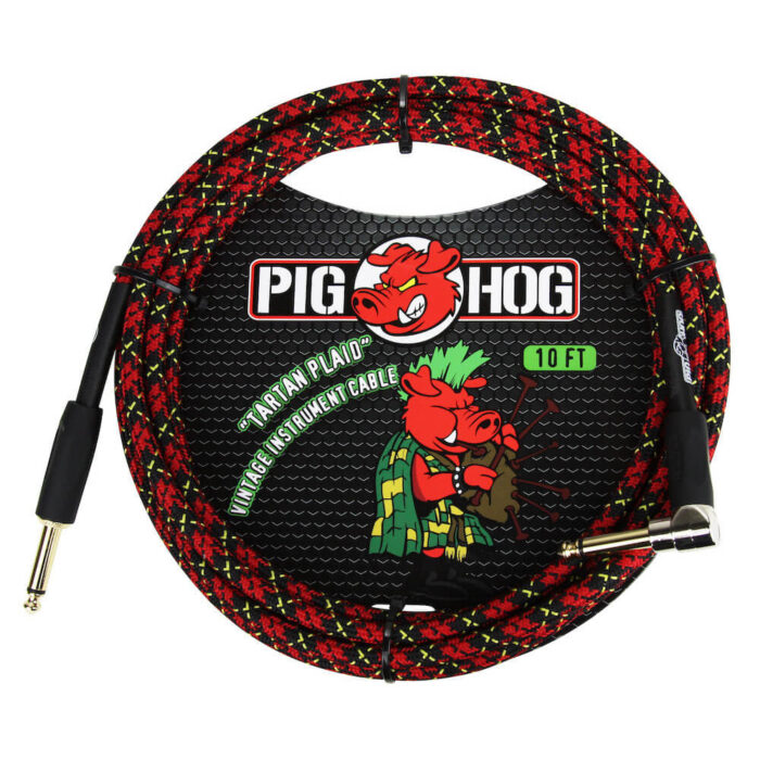 Pig Hog "Tartan Plaid" Instrument Cable, 10ft. Right Angle