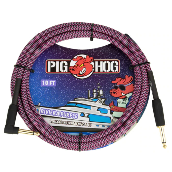 Pig Hog "Riviera Purple" Instrument Cable, 10ft. Right Angle