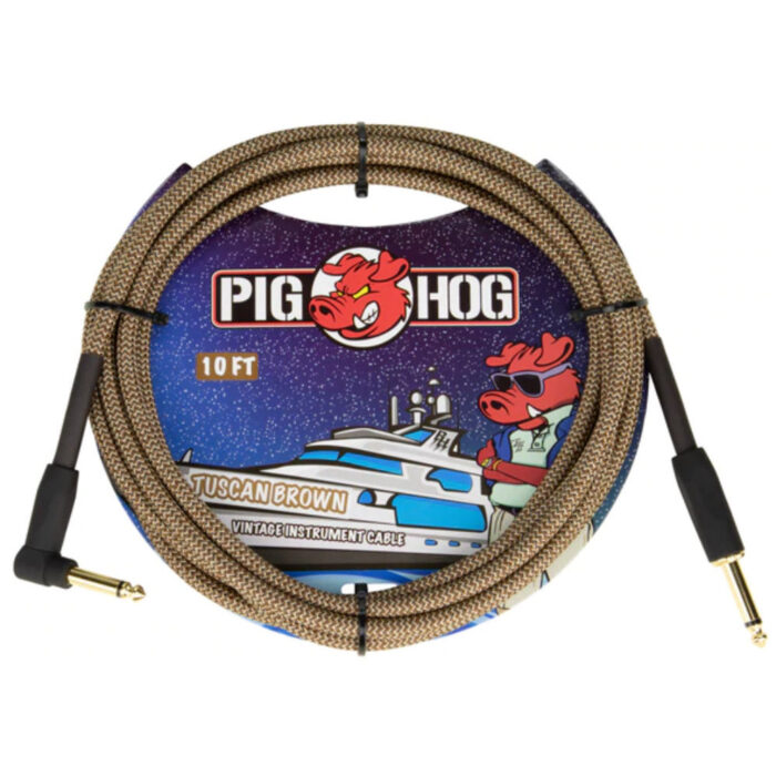 Pig Hog "Tuscan Brown" Instrument Cable, 10ft. Right Angle