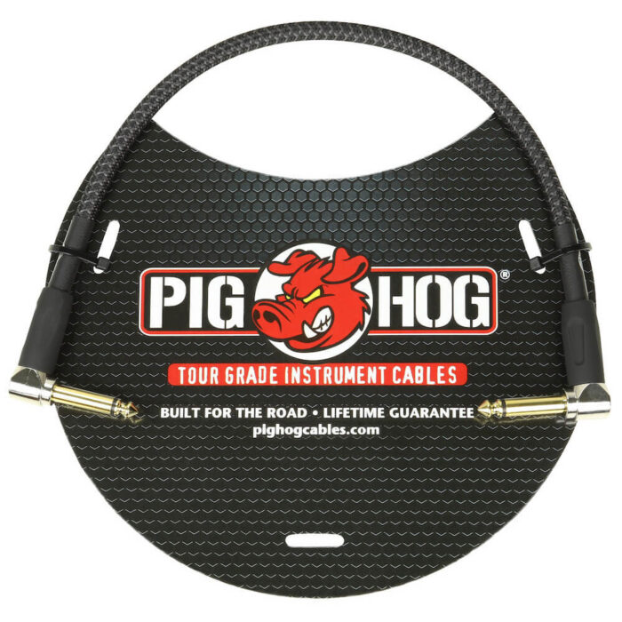 Pig Hog  "Black Woven" Patch Cable, 30cm/1ft  Winkelstecker