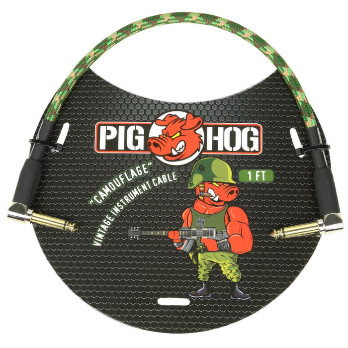 Pig Hog  "Camouflage" Patch Cable, 30cm/1ft Winkelstecker