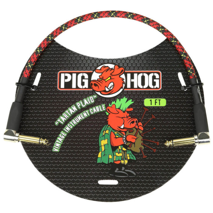 Pig Hog  "Tartan Plaid" Patch Cable, 30cm/1ft Winkelstecker