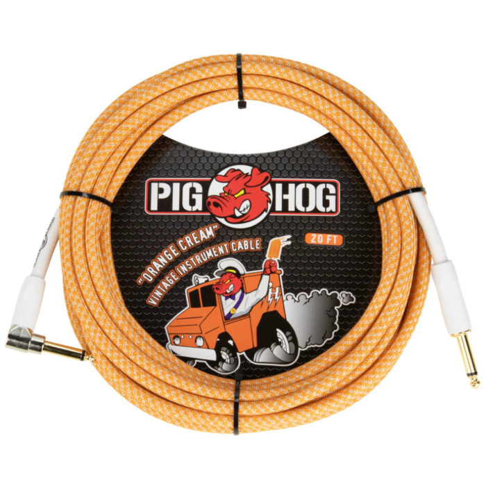 Pig Hog "Orange Cr�me 2.0" Instrument Cable, 10ft. Right Angle