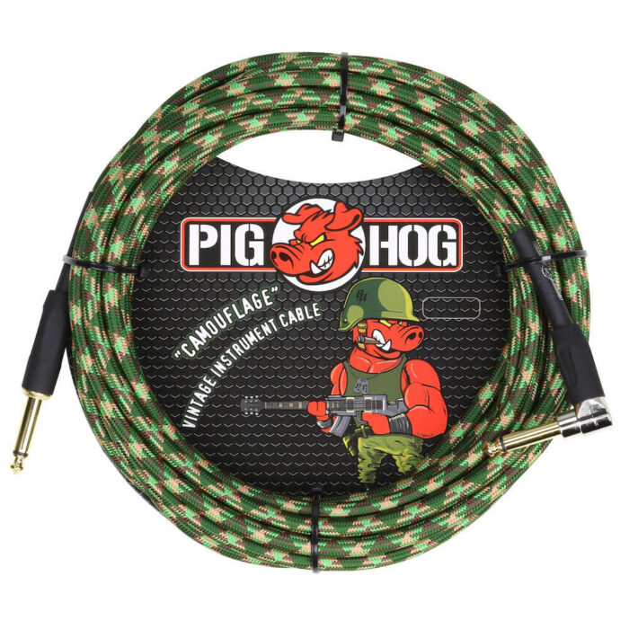 Pig Hog "Camouflage" Instrument Cable, 20ft. Right Angle