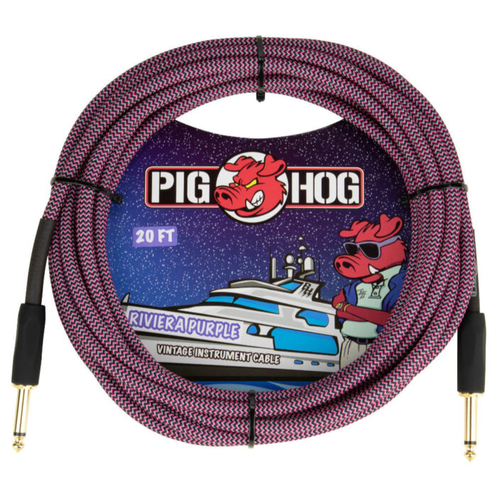 Pig Hog "Riviera Purple" Instrument Cable, 6m/20ft