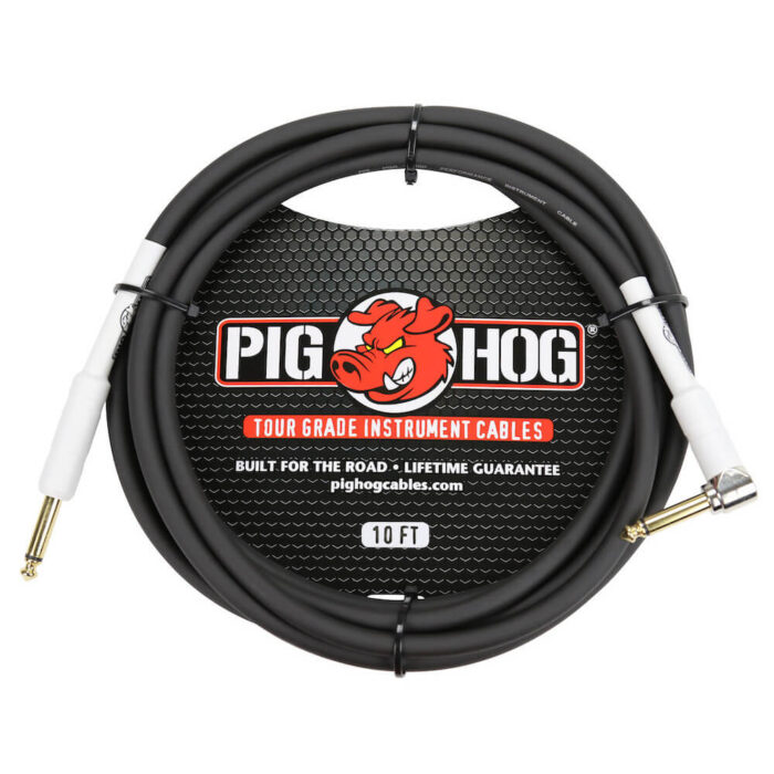 Pig Hog 10ft 1/4" - 1/4" Right angle 8mm Inst. Cable