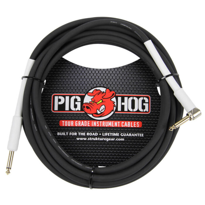 Pig Hog 18.5ft 1/4" - 1/4" Right angle 8mm Inst. Cable