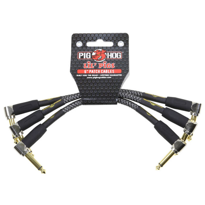Pig Hog "Amplifier Grill" Patch Cables, 15cm/6", 3 St.