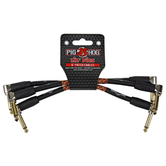 Pig Hog "Western Plaid" Patch Cables, 15cm/6", 3 St.