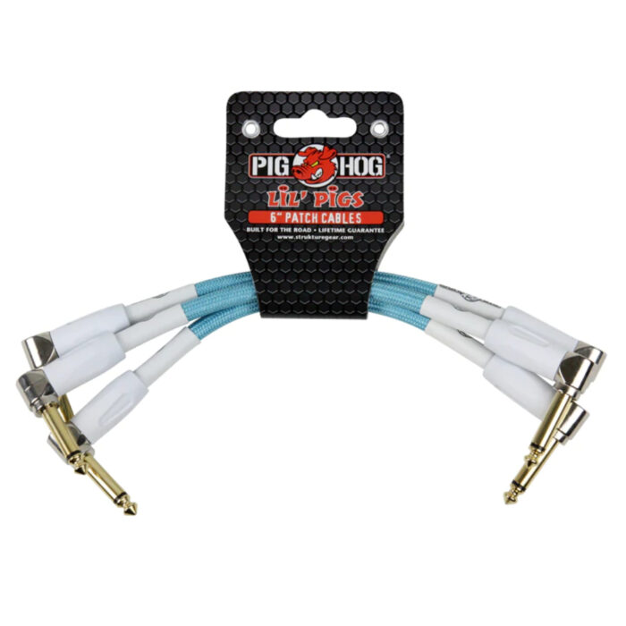 Pig Hog "Daphne Blue" Patch Cables, 15cm/6", 3 St.