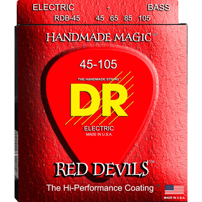 DR, RED DEVILS* - RED Colored Bass Strings: Medium 45-105
