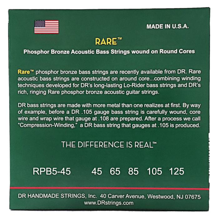 DR, RARE* - Phosphor Bronze Acoustic Bass Strings: 5-String Medium 45-125 – Bild 2