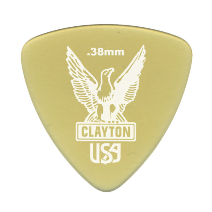 Clayton Ultem Gold Pick Rounded Triangle 0,38mm /12 pcs