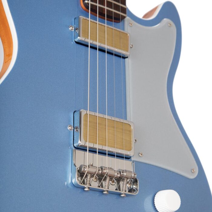 Harmony, Standard Jupiter Thinline Electric Guitar w/Case, Sky Blue - Image 4