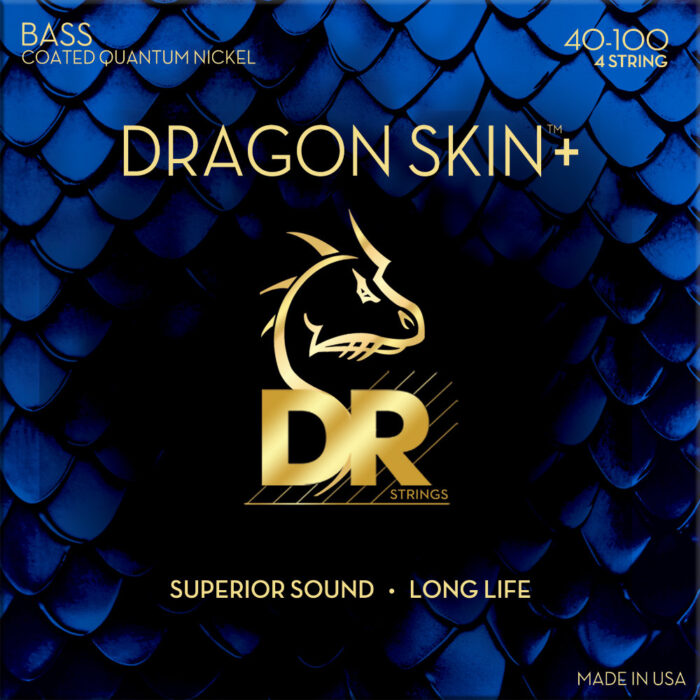 DR, DRAGON SKIN+ Quantum Nickel Bass Strings: Light 40-100