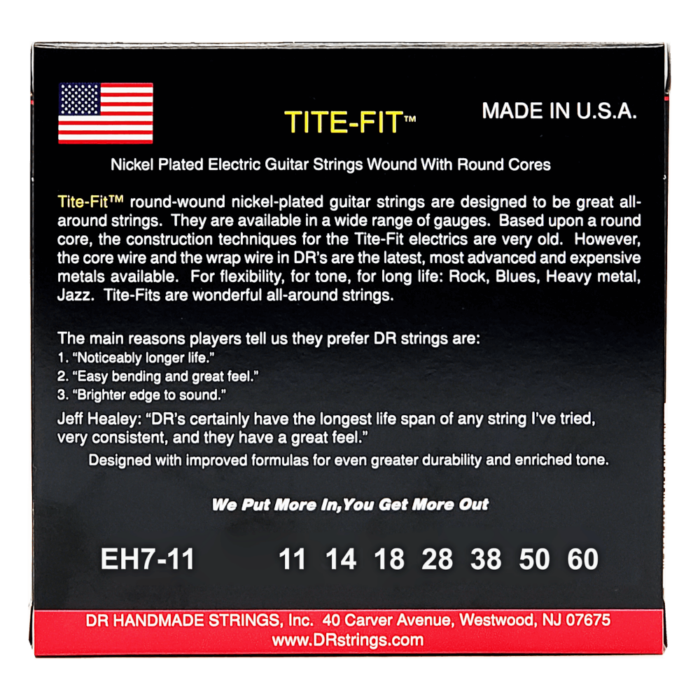 DR, TITE-FIT* - Nickel Plated Electric Guitar Strings: 7-String Heavy 11-60 – Bild 2