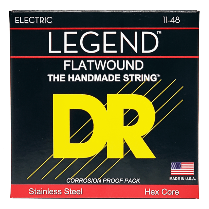 DR, LEGEND* - Polished Flatwound Electric Guitar Strings: Light 11-48