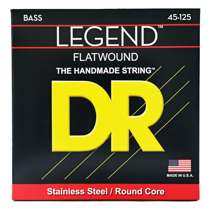 DR, LEGEND* - Polished Flatwound Stainless Steel Bass Strings: 5-String Medium 45-125