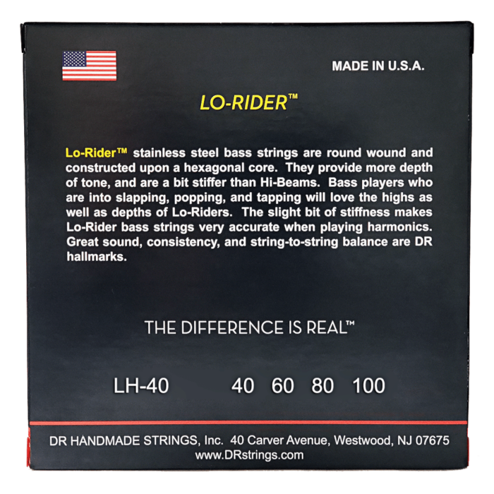 DR, LO-RIDER* - Stainless Steel Bass Strings: Light 40-100 - Image 2
