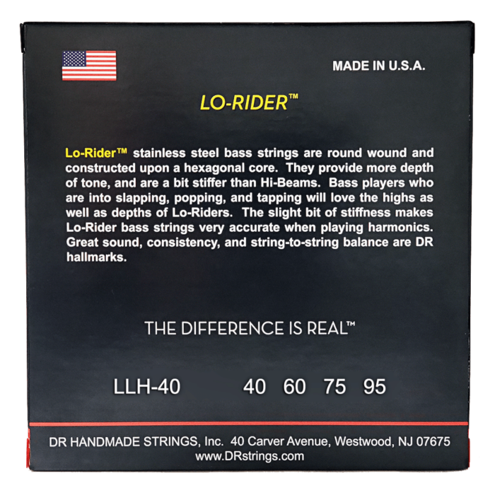 DR, LO-RIDER* - Stainless Steel Bass Strings: Extra Light 40-95 - Image 2