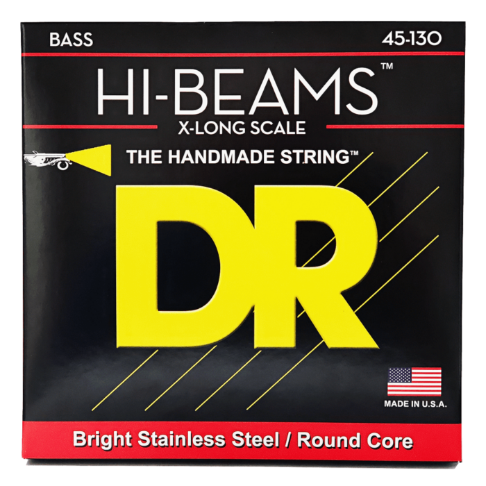 DR, HI-BEAM* - Stainless Steel Bass Strings: 5-String Medium to Heavy 45-130 X-long Scale