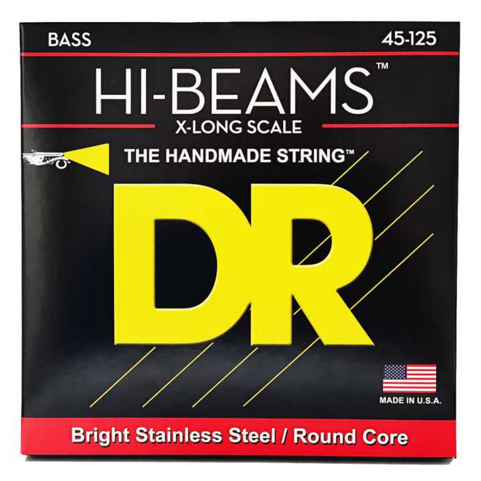 DR, HI-BEAM* - Stainless Steel Bass Strings: 5-String Medium 45-125 X-long Scale
