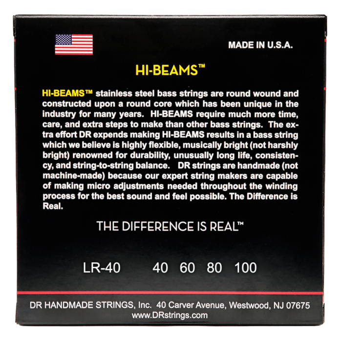 DR, HI-BEAM* - Stainless Steel Bass Strings: Light 40-100 - Image 2
