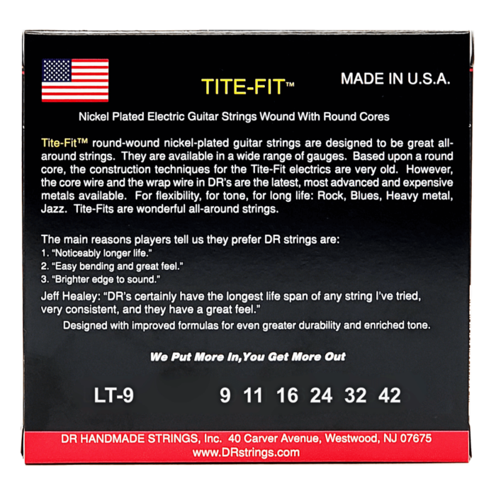 DR, TITE-FIT* - Nickel Plated Electric Guitar Strings: Light 9-42 – Bild 2