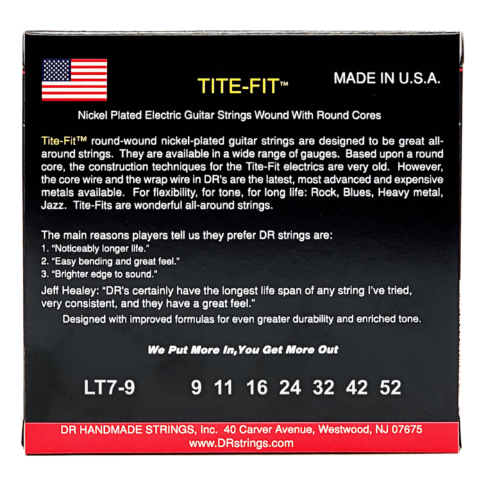 DR, TITE-FIT* - Nickel Plated Electric Guitar Strings: 7-String Light 9-52 - Image 2