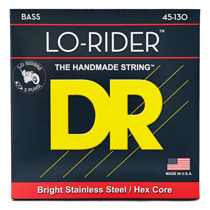 DR, LO-RIDER* - Stainless Steel Bass Strings: 5-String Medium to Heavy 45-130