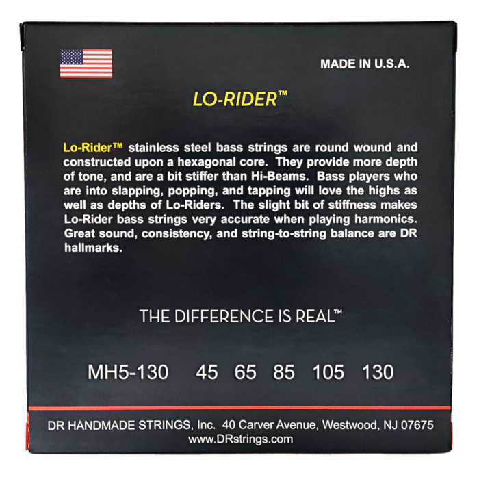 DR, LO-RIDER* - Stainless Steel Bass Strings: 5-String Medium to Heavy 45-130 – Bild 2