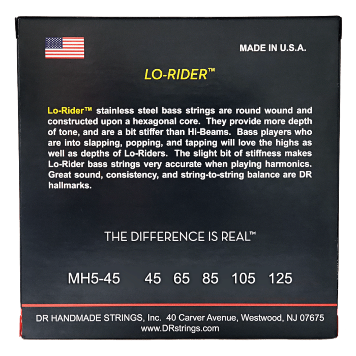 DR, LO-RIDER* - Stainless Steel Bass Strings: 5-String Medium 45-125 – Bild 2
