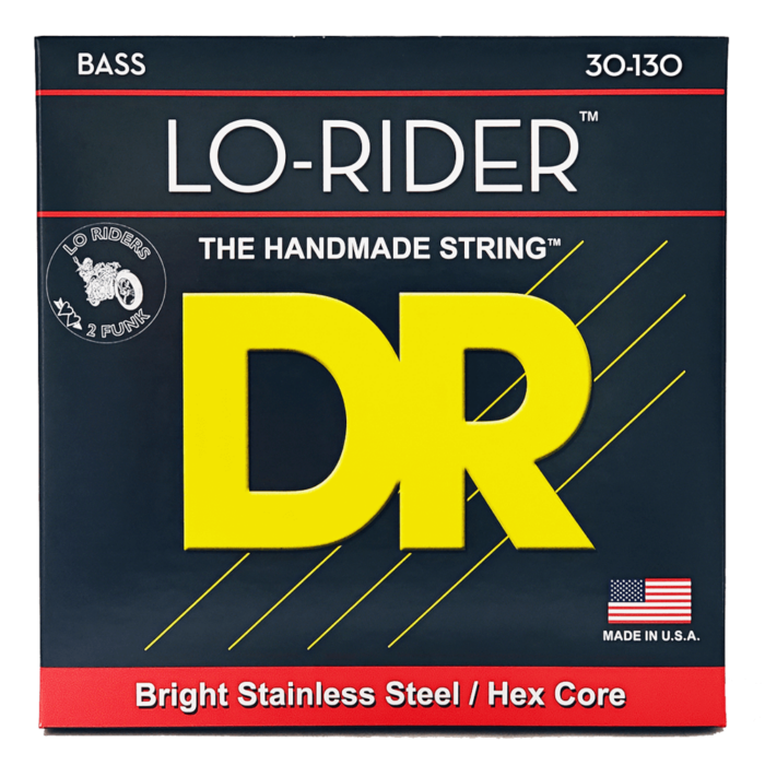 DR, LO-RIDER* - Stainless Steel Bass Strings: 6-String Medium to Heavy 30-130