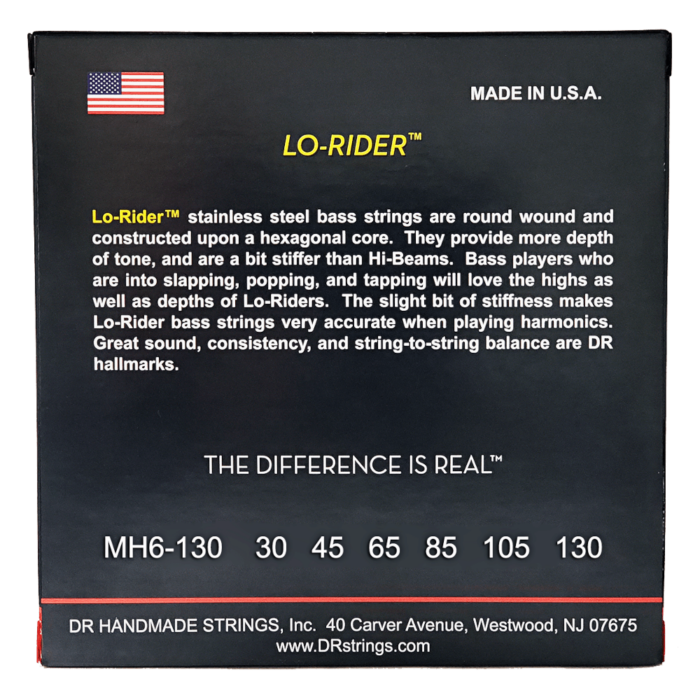 DR, LO-RIDER* - Stainless Steel Bass Strings: 6-String Medium to Heavy 30-130 - Image 2