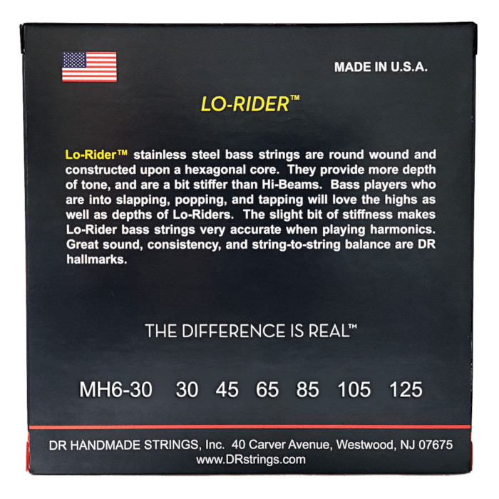 DR, LO-RIDER* - Stainless Steel Bass Strings: 6-String Medium 30-125 - Image 2