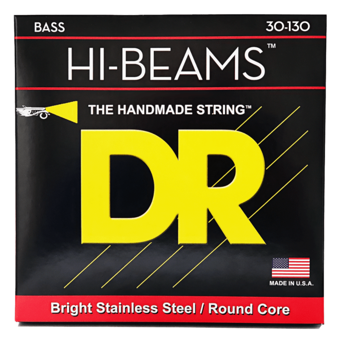 DR, HI-BEAM* - Stainless Steel Bass Strings: 6-String Medium to Heavy 30-130