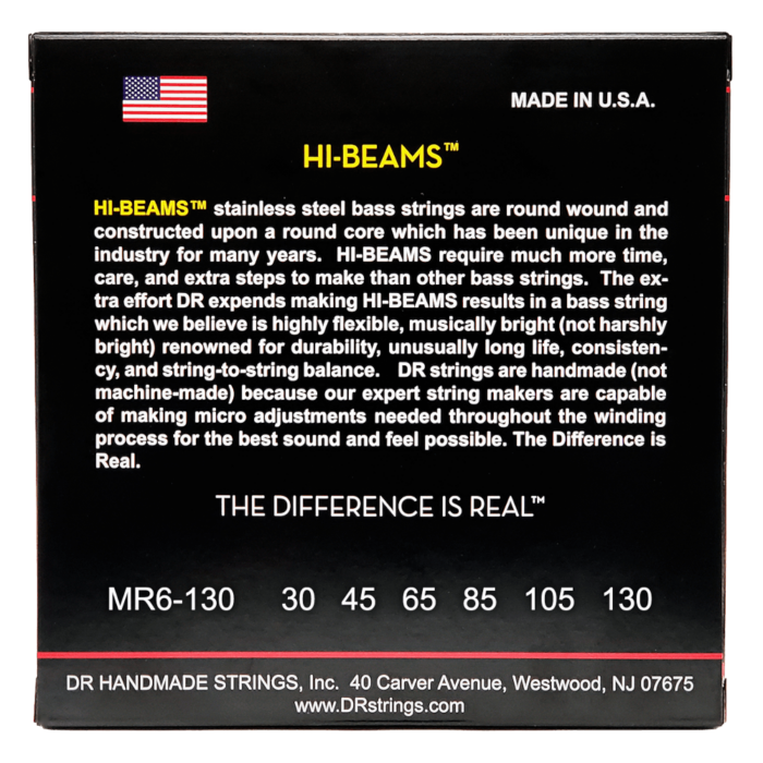 DR, HI-BEAM* - Stainless Steel Bass Strings: 6-String Medium to Heavy 30-130 - Image 2