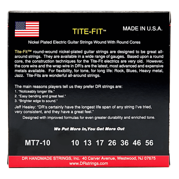 DR, TITE-FIT* - Nickel Plated Electric Guitar Strings: 7-String Medium 10-56 - Image 2