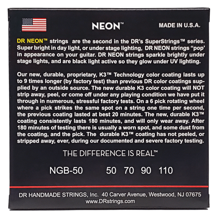 DR, HI-DEF NEON* - GREEN Colored Bass Strings: Heavy 50-110 - Image 2
