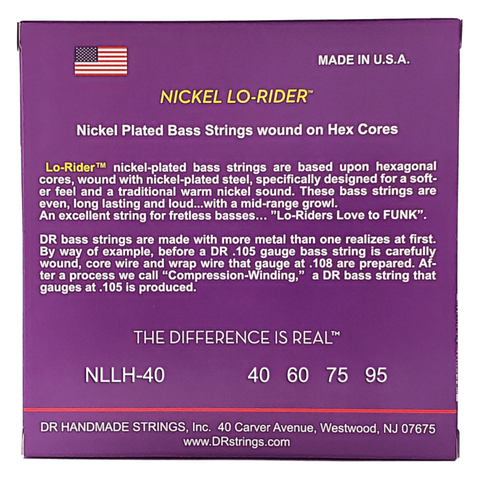 DR, NICKEL LO-RIDER* - Nickel Plated Bass Strings: Extra Light 40-95 – Bild 2